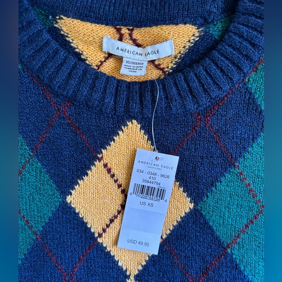 NWT AE Argyle Knit Sweater - Picture 4 of 7